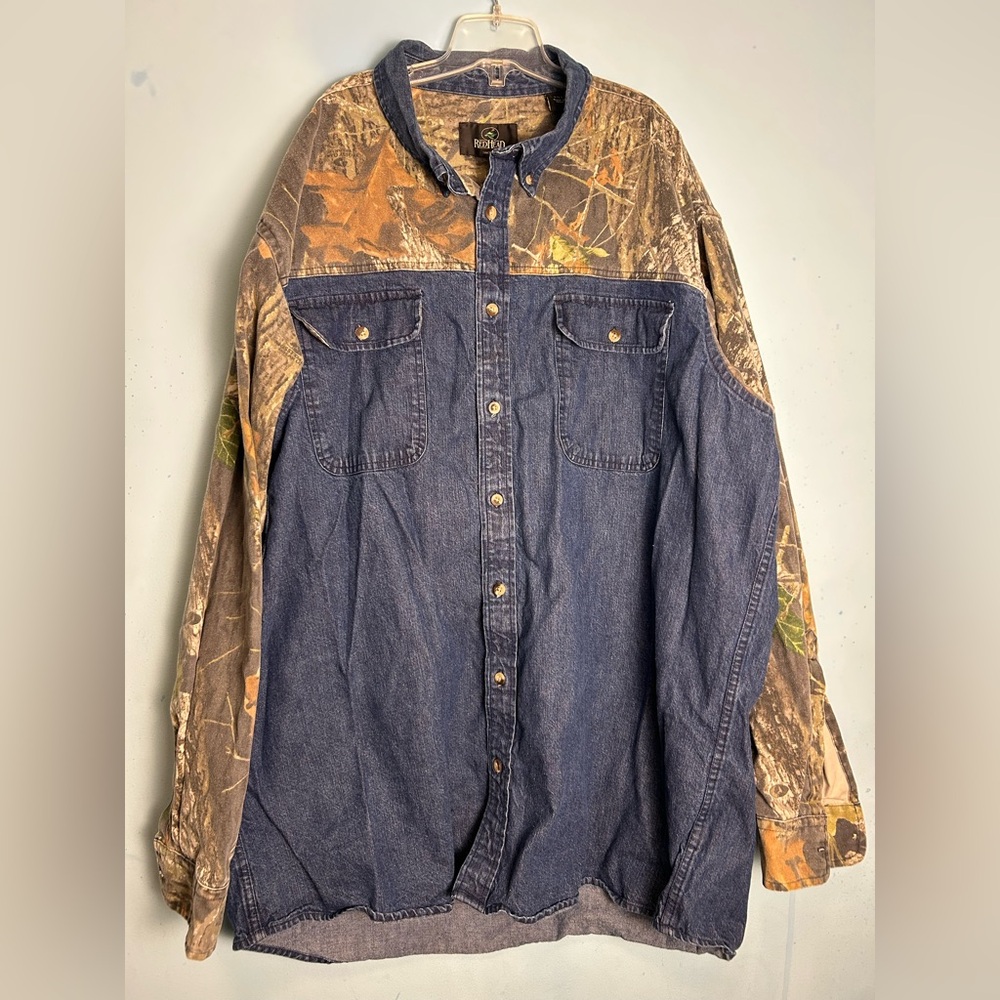 RED HEAD Camo Denim Shirt Men’s 2XLT Hunting Outdoor‎ Sportsman Realtree Rugged